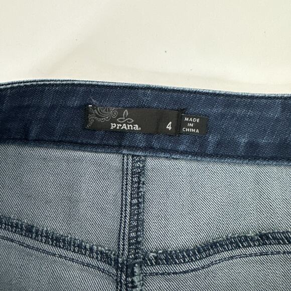 Prana Skirt Womens 4 Blue Denim Side Zip Light Weight Jean Mini Stretch Karen - Picture 10 of 13